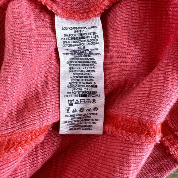 Free People Don't Forget Me button knit top coral large - Picture 8 of 9